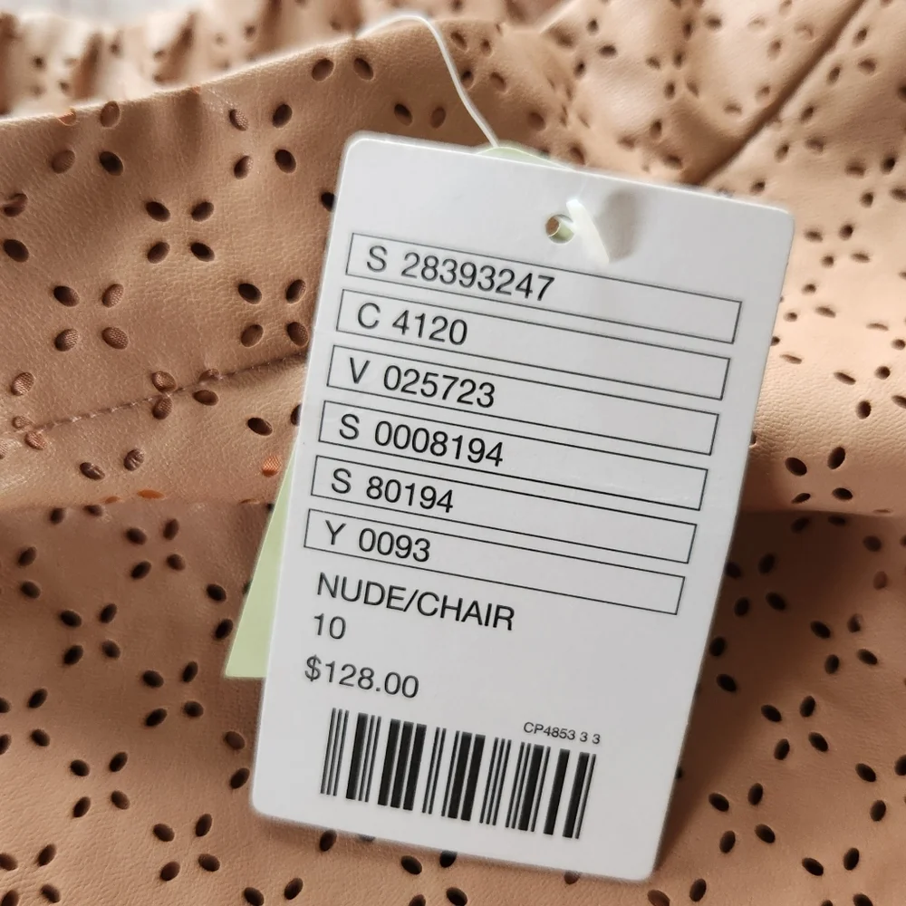 NWT Anthropologie "Astral Swing Skirt" Faux Leather Perforated | Women's Size 10 - Picture 8 of 12